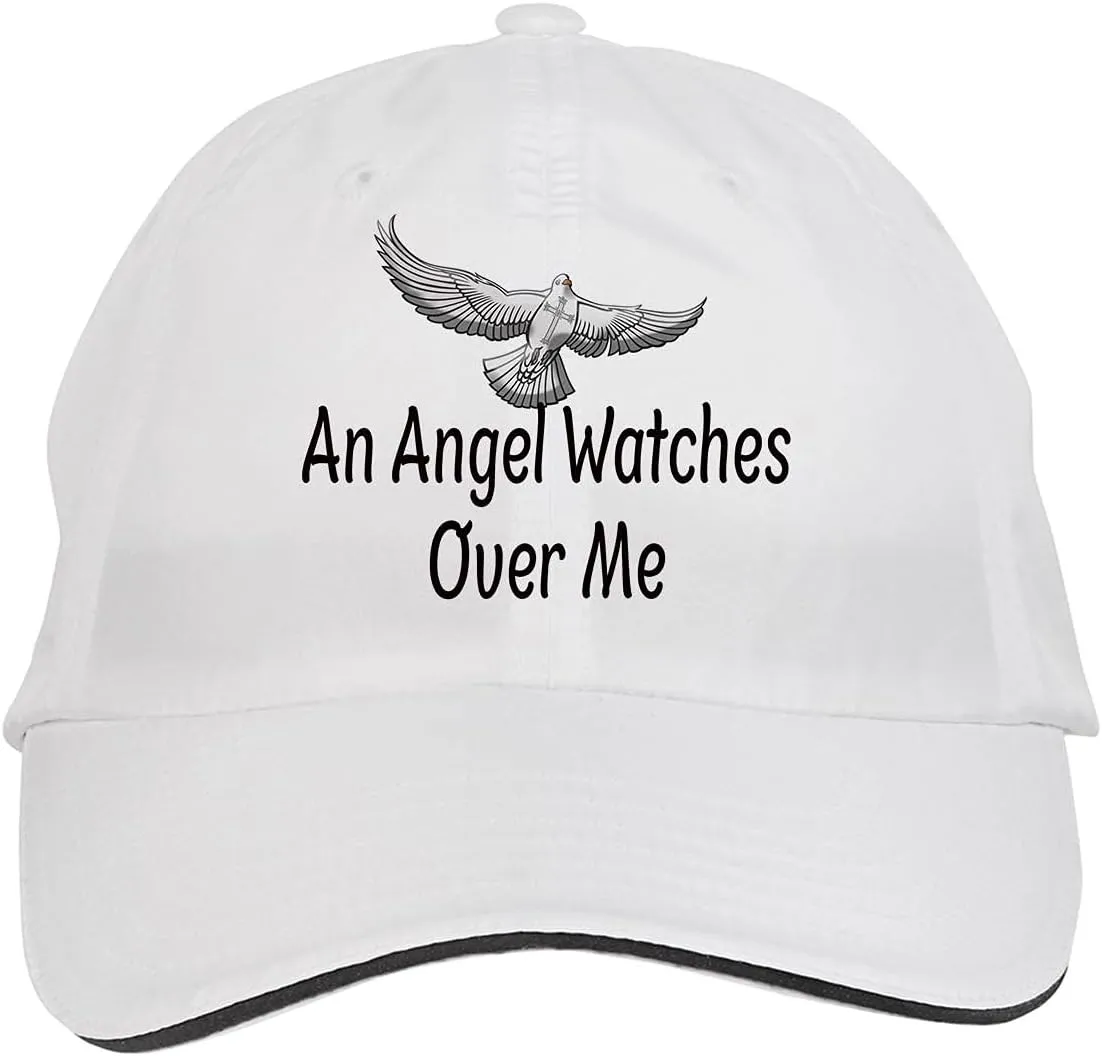 DesL65 poetry table affirm identifiable cardiac White Makoroni - an Angel Watches Over Me Christian Pigeon Hat Adjustable Cap, 