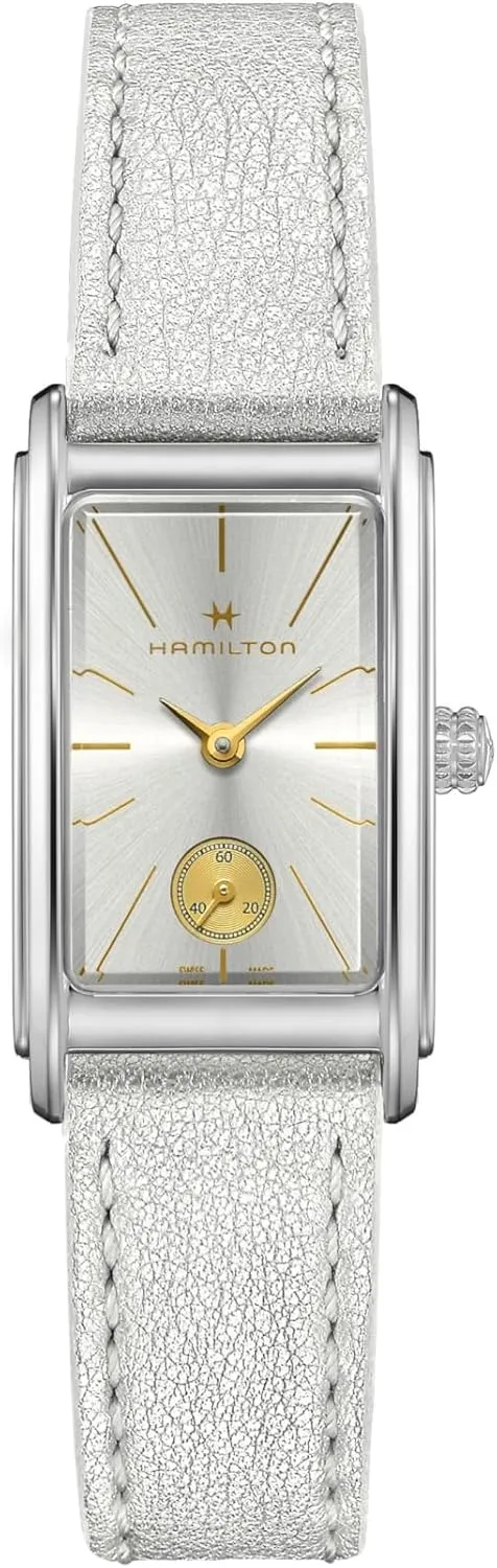 Dial Analog Watch | Silver Leather Strap (Model: H11221850) Hamilton Watch American Classic school gorge outlet galaxy gravity brawl Ardmore Quartz | Swiss Made | 18.7mm x 27mm Stainless Steel Case | Silver 