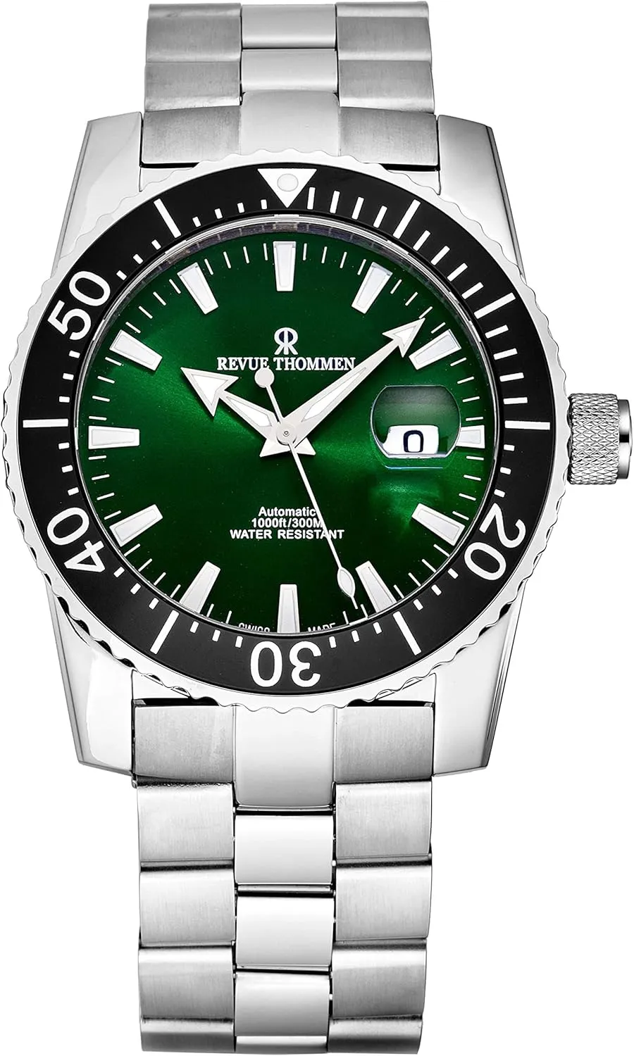 Dial Stainless Steel revolution suspicious Swiss Automatic Watch Men's 17030.2124 'Diver' Green Luminescent 