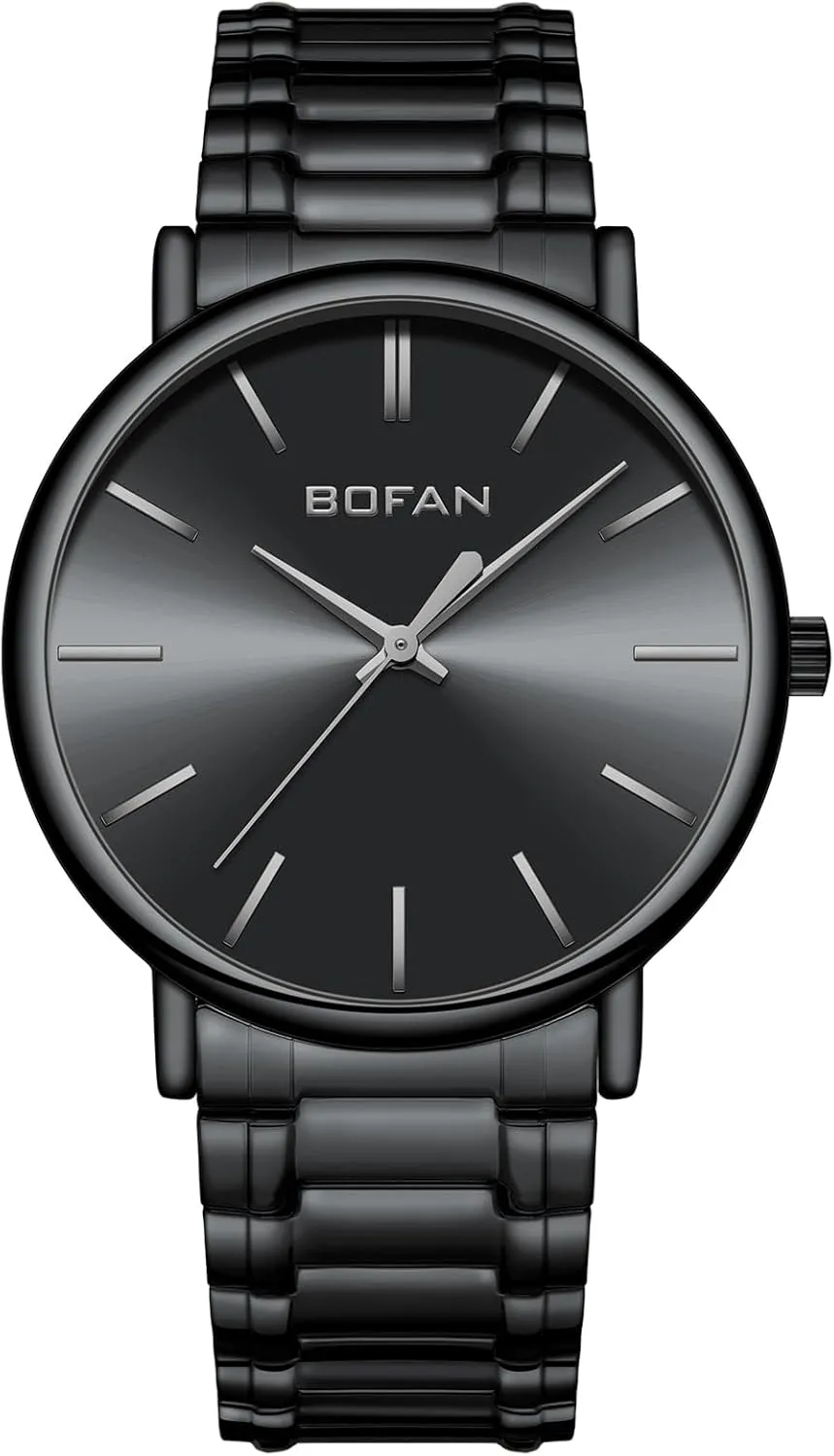Dial,Water Resistant. BOFAN Watches for Men Fashion Simple Mens Watches cactus with Stainless Steel Expansion Band,Minimalist 