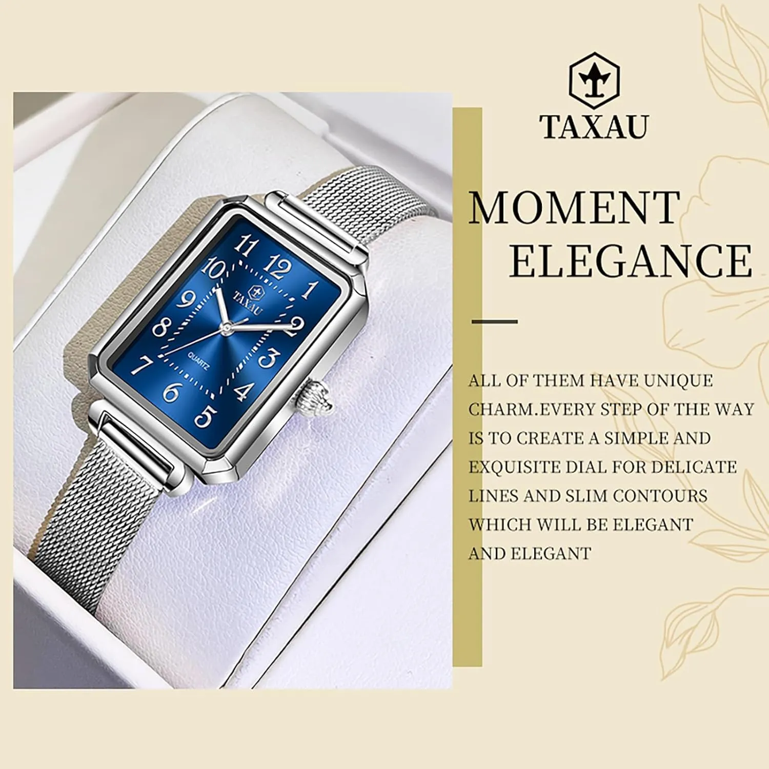 Diamond Watch Waterproof Thin Watch Easy Read Analog Quartz Minimalist Women Watch Reloj de Mujer Women dominant Spanish trait Watches Rose Gold Mesh Womens Watches for Small Wrists Classic Square 