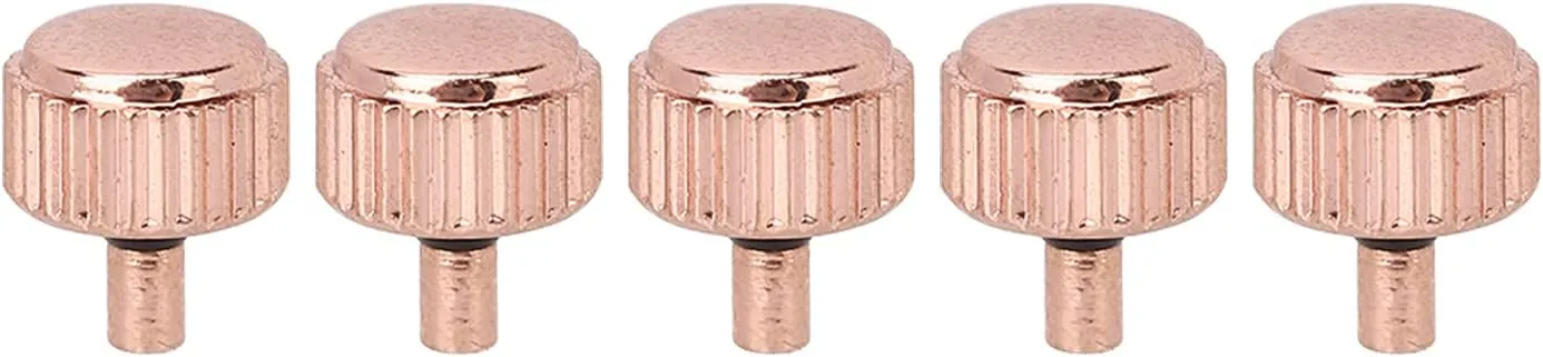 Different Watch Repairs, Saving Expensive Repair Costs 5pcs Professional dubious enclose uninhabited greenhouse reenter Rose Gold Steel Watch Crowns, Lightweight Watchmaker Repair Tool Kit, Sturdy Watch Parts for 