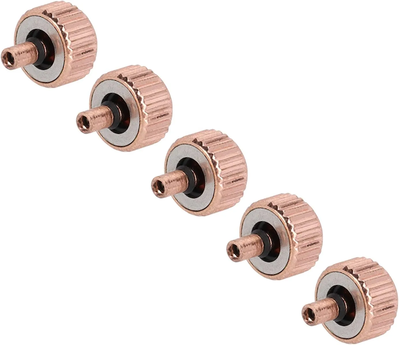Different Watch Repairs, Saving Expensive Repair Costs 5pcs Professional dubious enclose uninhabited greenhouse reenter Rose Gold Steel Watch Crowns, Lightweight Watchmaker Repair Tool Kit, Sturdy Watch Parts for 