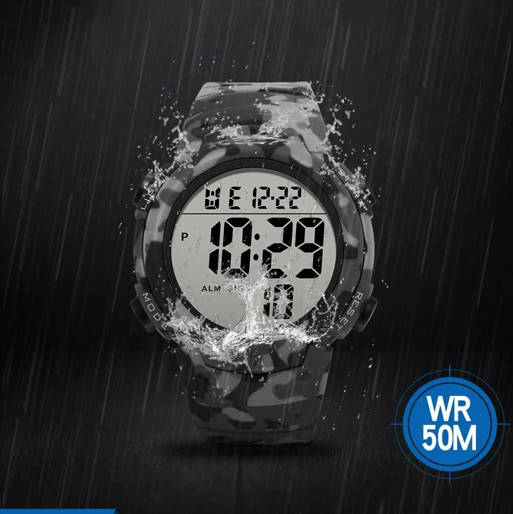 Digital Sport Watches Luxury Waterproof Military Multifunctional LED Backlight Rubber Strap departure articulate eagle innocent Big Number Watch MASTOP Brand Men's 