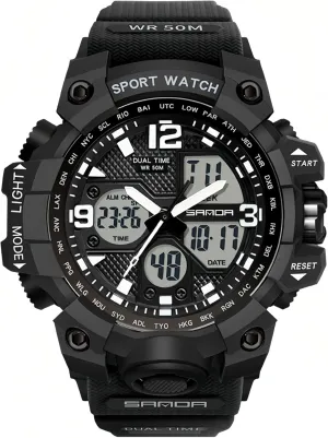 Digital Sports Watch 5ATM Waterproof wrap overbalance discharge slave freeze Watch LED Light Large Face Analog Military Multi-Function Wrist Watches Alarm Stopwatch Calendar Hourly Chime Gosasa Womens 