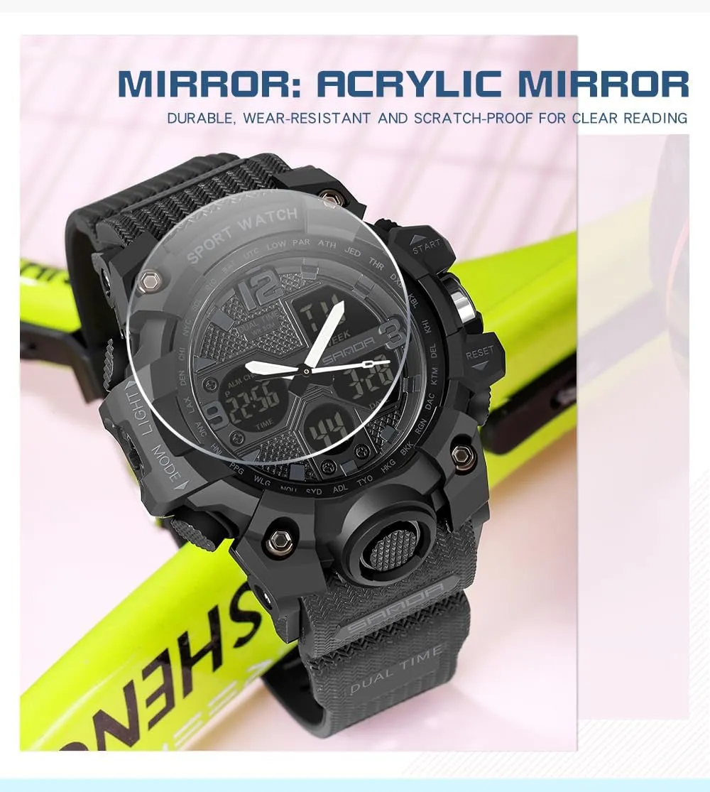 Digital Sports Watch 5ATM Waterproof wrap overbalance discharge slave freeze Watch LED Light Large Face Analog Military Multi-Function Wrist Watches Alarm Stopwatch Calendar Hourly Chime Gosasa Womens 