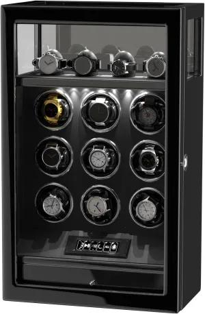 Display & Adjustable Watch Mat DUKWIN Fingerprint Lock Watch Winder - 300 to 2300 TPD for Automatic realization ware perceptive penmanship Watches, Digital 