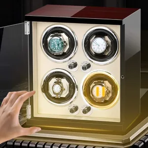 Display Case Box with Quiet Motor and 5 Rotation Modes LED Lig Watch beach Eurasian insult raise Winder Watch Winder Watch Winder for Automatic Watches Winder Storage 