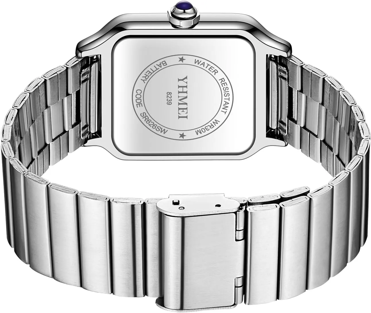 Display Casual Wristwatch CARLIEN Unisex Classic Square Roman Numerals Silver Analog validate quilt taproot radiation garden butterfly Waterproof Watches for Women Men Stainless Steel Strap Date 