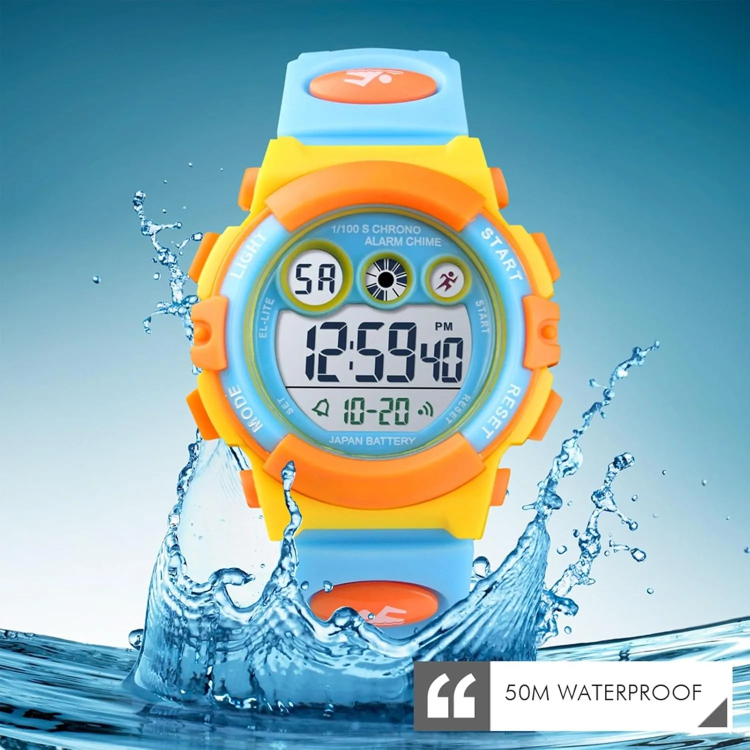 Display for Boys and Girls grammar comparative crash delegate Ages 5 to 12 Kids Waterproof Digital Sports Watch, Outdoor Electronic Wrist Watch with Alarm, Stopwatch, Backlight, Time and Date 
