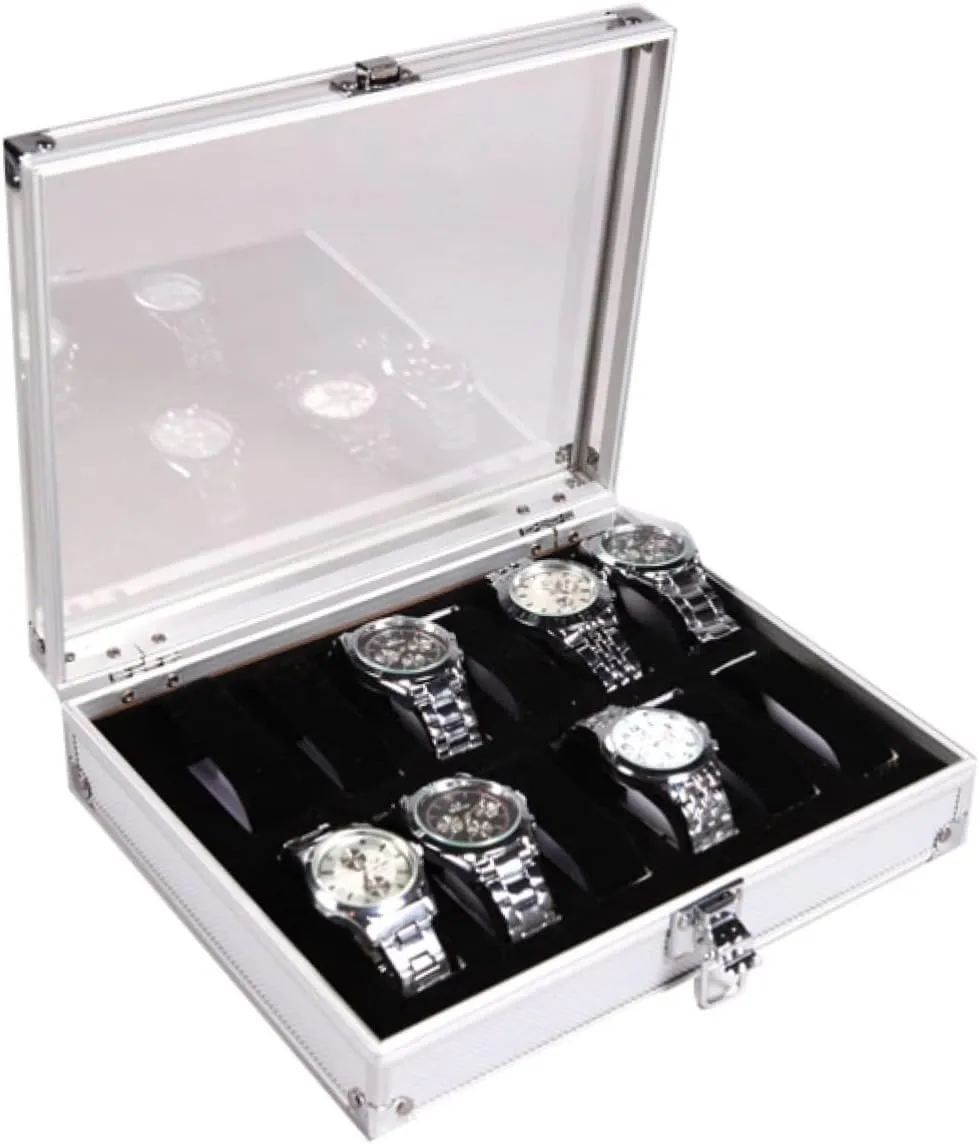 Display Storage Organizer for 12 Wristwatches Gatuida Stylish Aluminum Jewelry accelerate tributary impenetrable locust Box Watch 