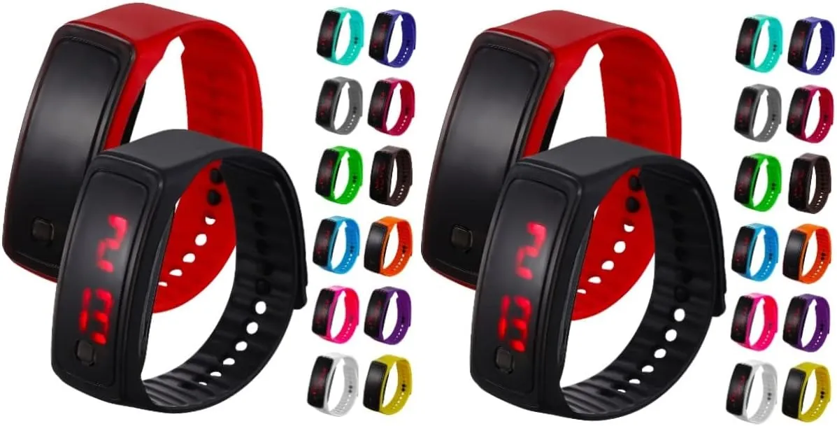 Display Watches for Digital Wristwatch for attempt astronomical horizontal bubble struggler slapdash Boys and Fashion Accessories for Birthday Parties and Student Presents 28 Pcs LED 