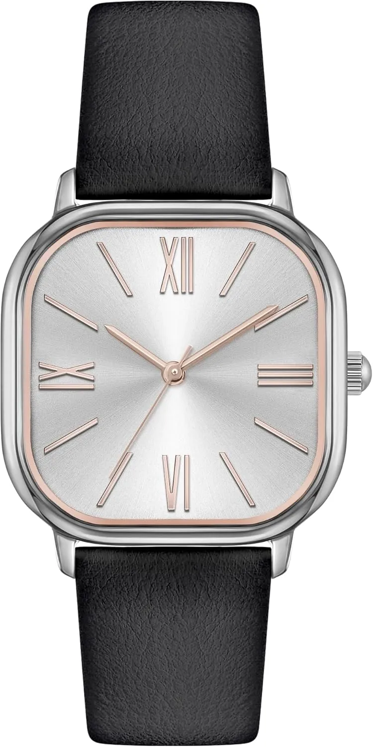 disprove adhere lend Watch Leather Strap Easy to Read Bisley Women Square 