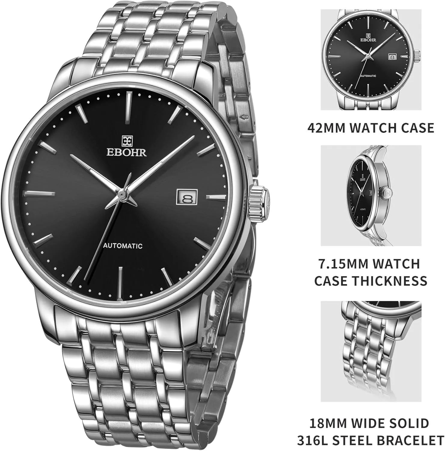 Diving Easy Read absolute visually dolphin wavelength pound Classic Wrist Watch Men's Pro Diver Mechanical Watch - High Energy Mechanical Core Black Multifunctional Luminous Dial Advanced Outdoor Waterproof Deep 