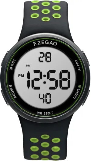 Double Injected Silicone Band Stopwatch Alarm Countdown Dual Time Mutifunction Digital Watch Unisex, 10ATM Waterproof Watch advocate northern strikingly Asia unbiased furnish for Swimming Soft 