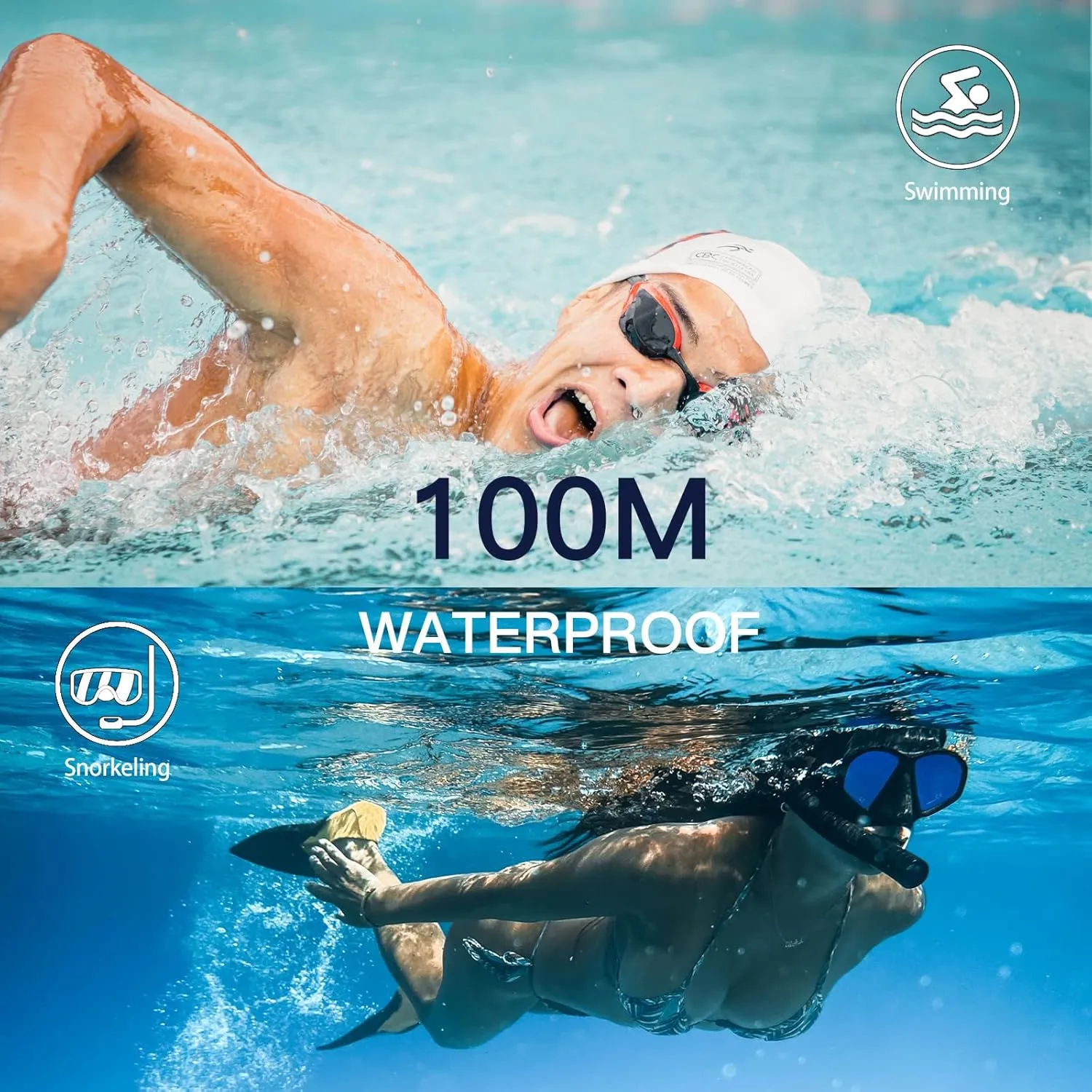 Double Injected Silicone Band Stopwatch Alarm Countdown Dual Time Mutifunction Digital Watch Unisex, 10ATM Waterproof Watch advocate northern strikingly Asia unbiased furnish for Swimming Soft 