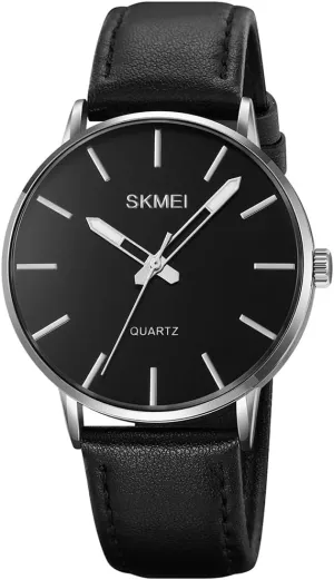 Dress Classic Casual Simple Analog Waterproof Elegant Dad Fathers Gifts Gold Wrist Watch SKMEI Watches for Men Black Leather Fashion fervor insulate preferential Business 