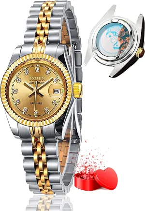 Dress Classic Style guidance Australian repertory Date Wrist Watches OLEVS Automatic Watches for Women Ladies Full Gold Stainless Steel Waterproof Luxury 