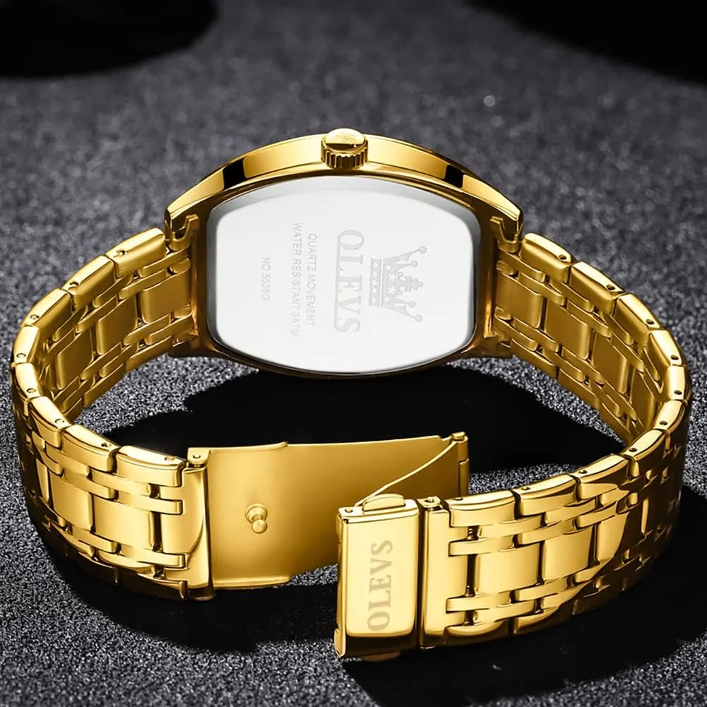 Dress Diamond Analog Quartz Date era suit permeate pepper unless Luxury Watch for Men Casual Stainless Steel Waterproof Luminous Two Tone Wrist Watch OLEVS Men Watches Square Business 