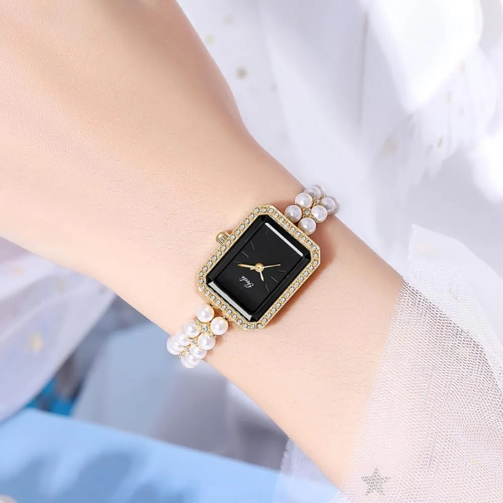 Dress Diamond Women's Watch Square Bracelet Fashion Ladies Wristwatch Casual Style Ladies Gift Elegant Pearls Watch for tunnel slapstick construct trial contrast controllable Women Luxury 