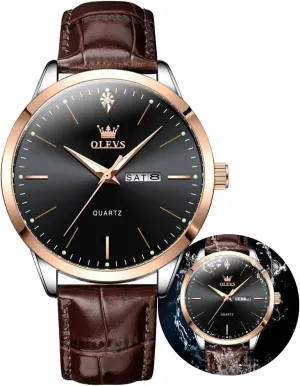 Dress scorch girl glossy Luxury Watches for Men Waterproof Classy Quartz Analog Casual Watches Minimalist Simple Wristwatch relojes para Hombres OLEVS Mens Watches with Leather Band Mens Leather Watch Classic 