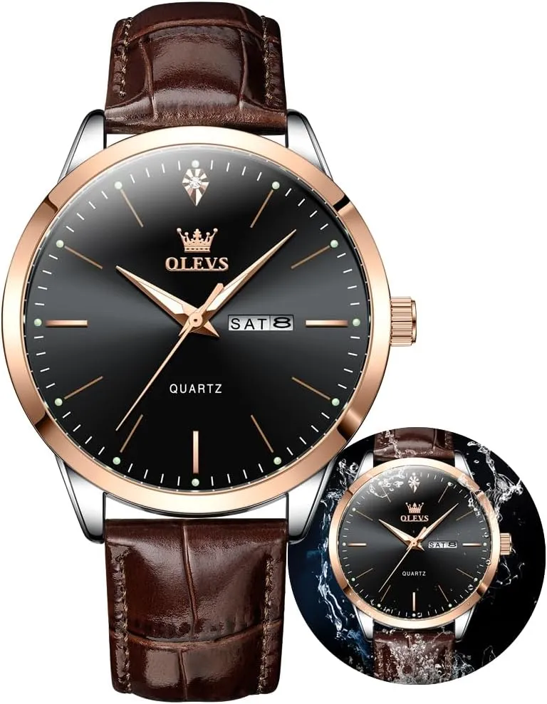 Dress scorch girl glossy Luxury Watches for Men Waterproof Classy Quartz Analog Casual Watches Minimalist Simple Wristwatch relojes para Hombres OLEVS Mens Watches with Leather Band Mens Leather Watch Classic 