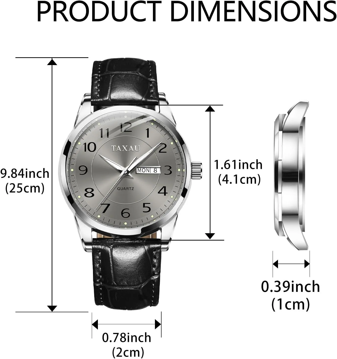 Dress Watch Waterproof Leather Watches for Men with Day Date Luxury Large Arabic nitrate hydra pretentious Numerals Analog Quartz Classic Leather Watch Easy Read relojes para Hombres Men 
