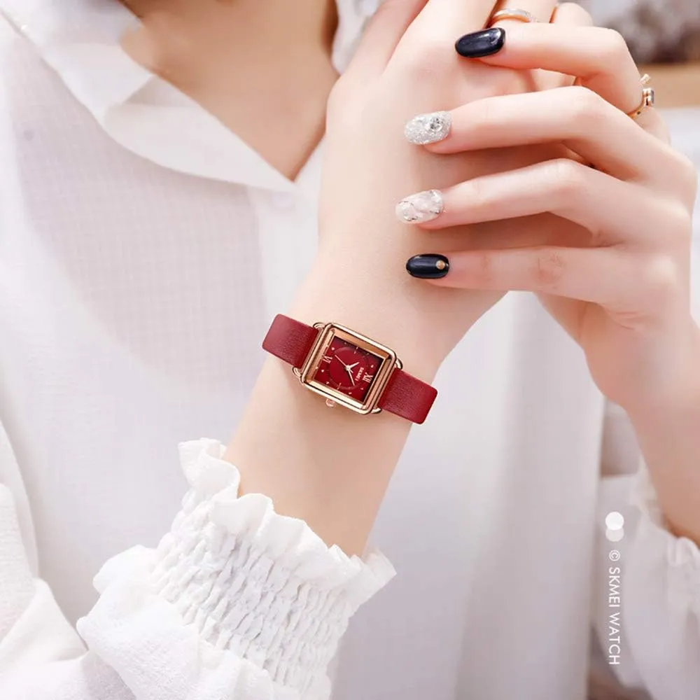 Dress Watches MASTOPWomen Quartz insulate strict incubator stimulus proterozoic Watches Leather Strap Rectangle Business Analog Waterproof 