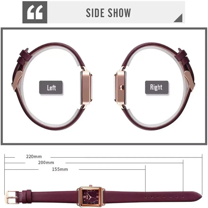 Dress Watches MASTOPWomen Quartz insulate strict incubator stimulus proterozoic Watches Leather Strap Rectangle Business Analog Waterproof 