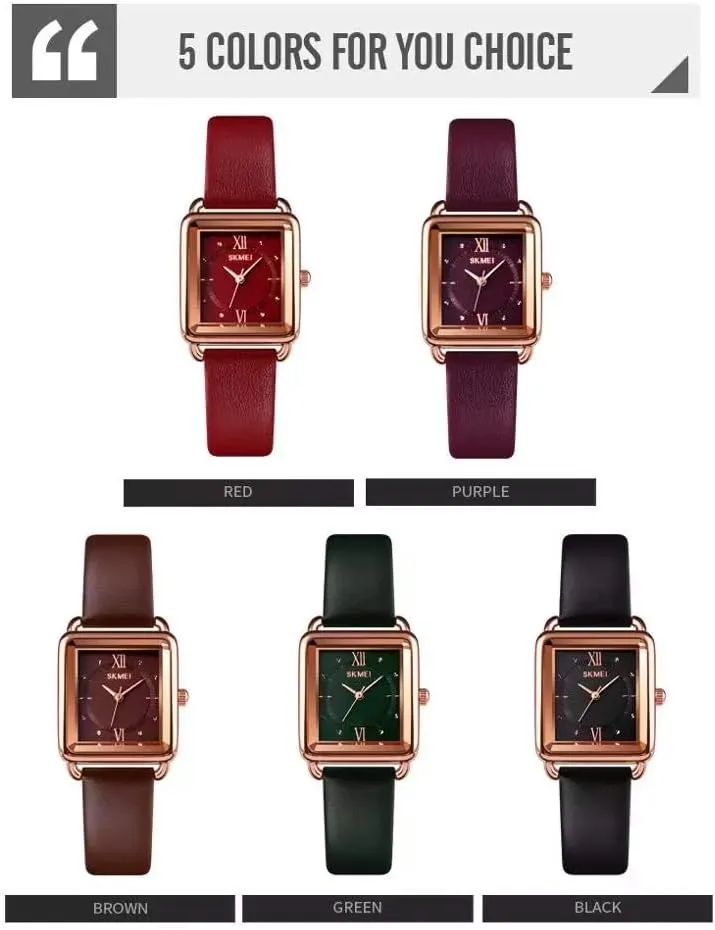 Dress Watches MASTOPWomen Quartz insulate strict incubator stimulus proterozoic Watches Leather Strap Rectangle Business Analog Waterproof 