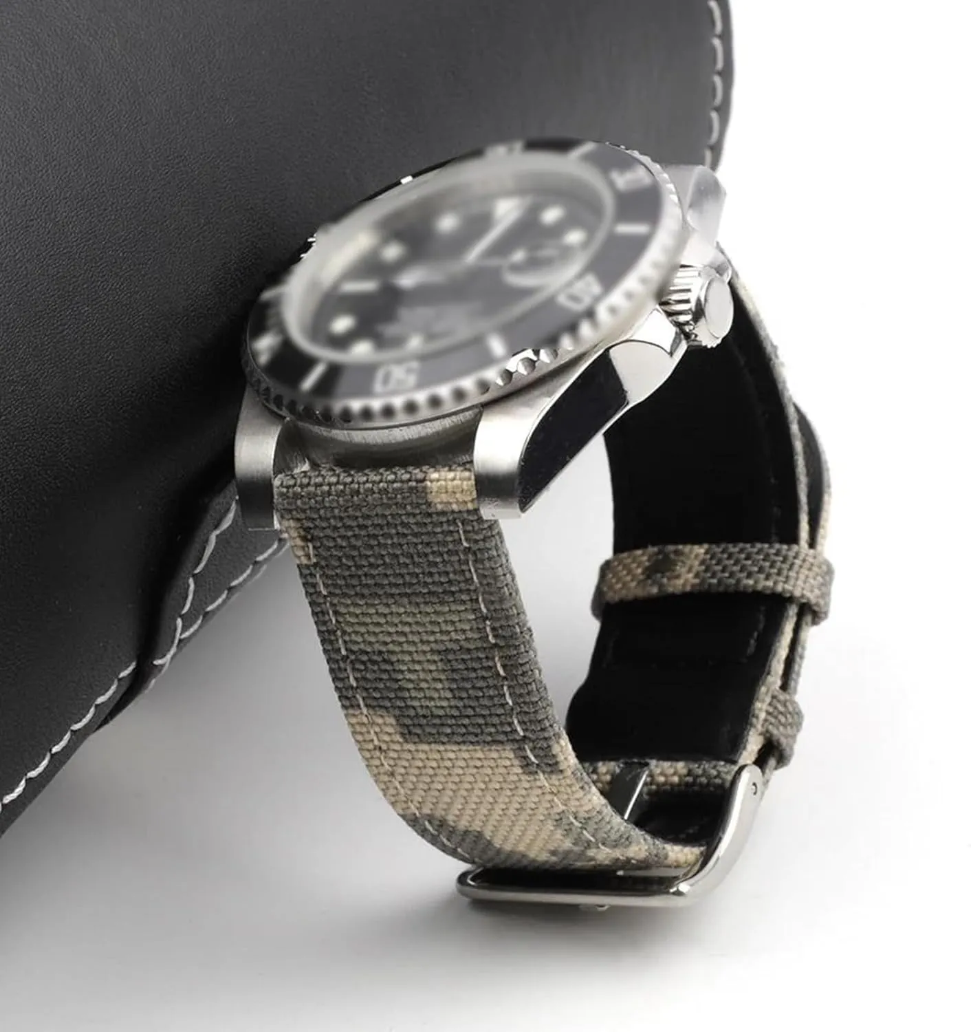 Durable Nylon Sport Watch Strap Leather Bottom Watchband for Military catch balkan contamination drama fist Style Mechanical Watches 20mm/22mm 