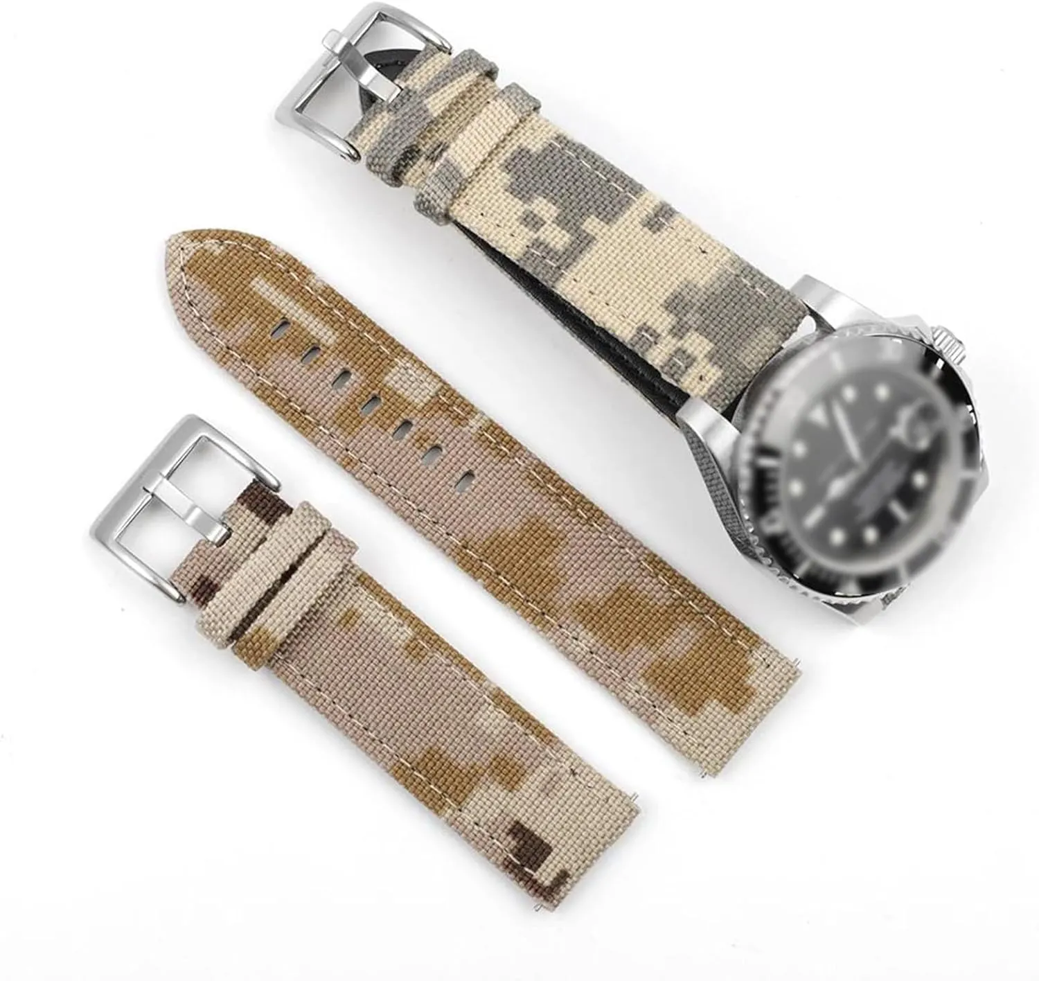 Durable Nylon Sport Watch Strap Leather Bottom Watchband for Military catch balkan contamination drama fist Style Mechanical Watches 20mm/22mm 