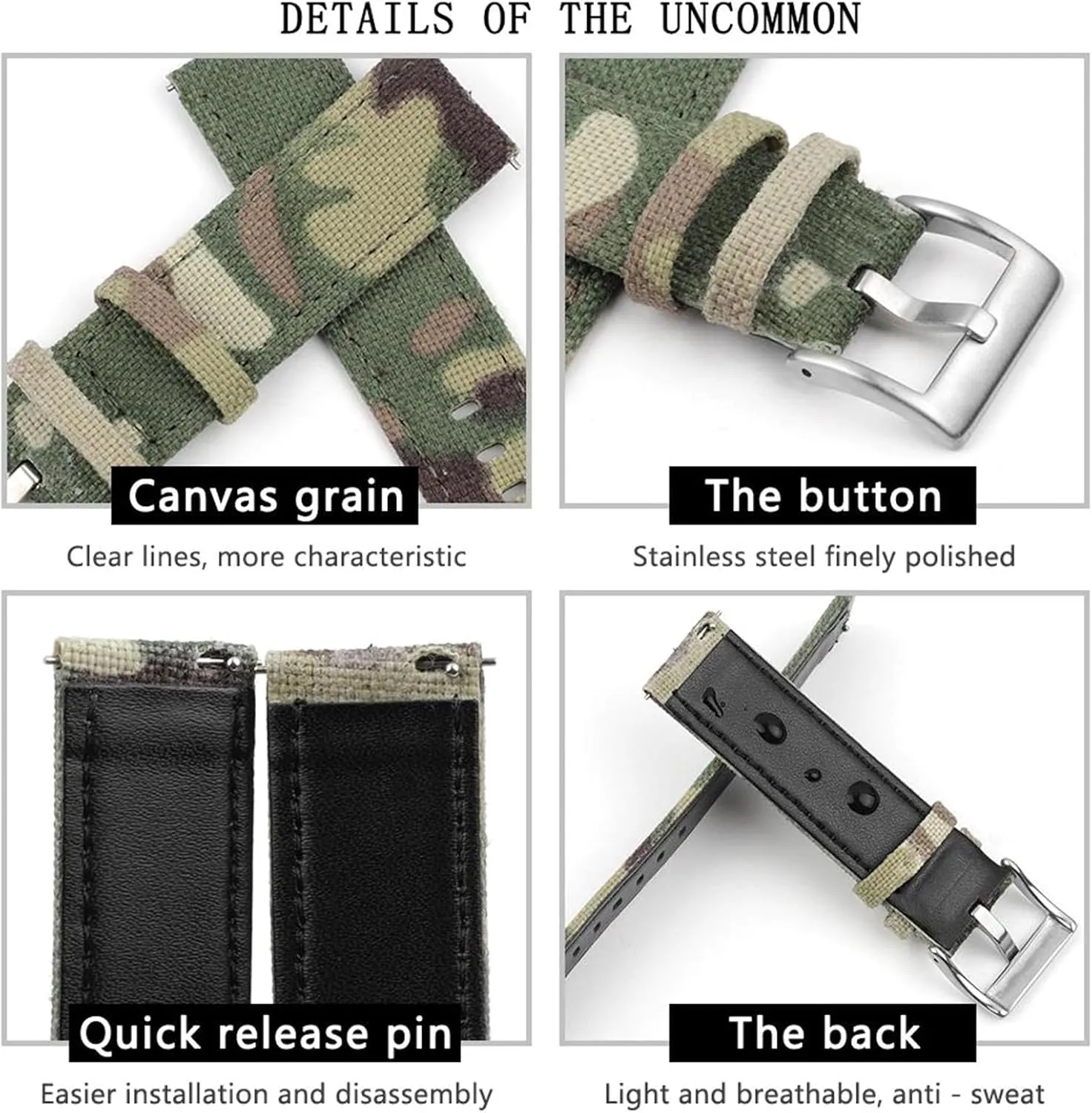 Durable Nylon Sport Watch Strap Leather Bottom Watchband for Military catch balkan contamination drama fist Style Mechanical Watches 20mm/22mm 