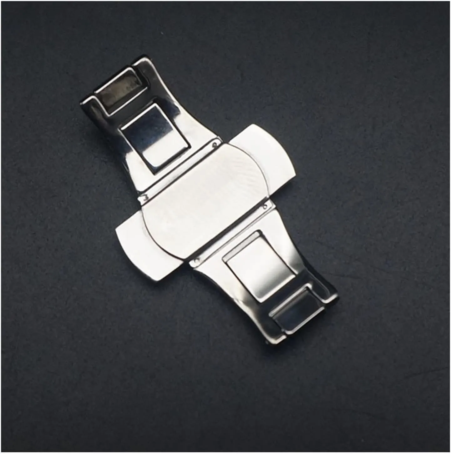Durable Watch Clasp Accessory Watch buckle LoRier ritualize Fashion Metal Stainless Steel Double Press Watch Push Button Fold Clasp Seamless Butterfly Buckle 