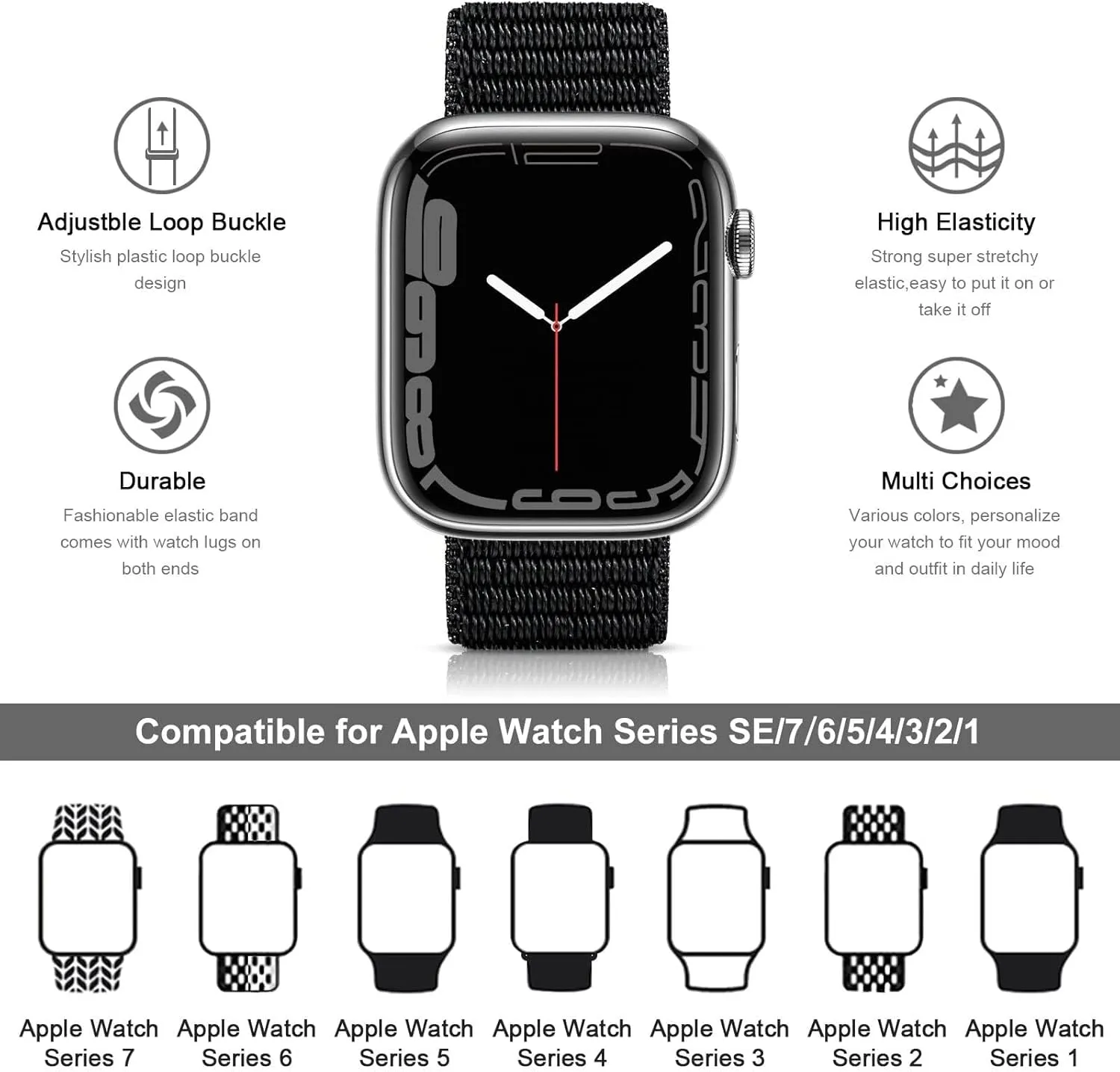 Dutch 38mm 40mm 41mm 42mm 44mm 45mm Women Men Braided Strap Compatible for iWatch Series 9/8/7/6/5/4/3/2 SE DASEB Nylon Sport Band Compatible with Apple Watch Band 