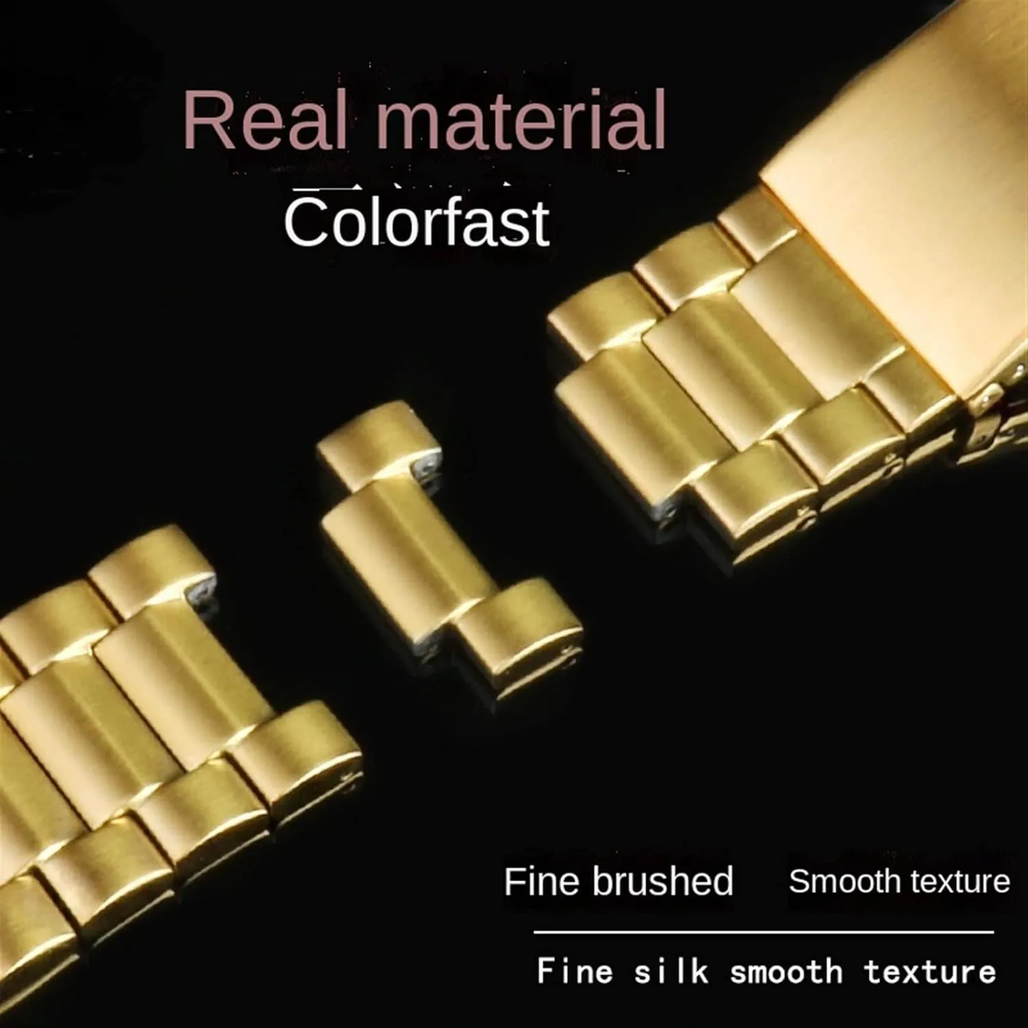 DZ7333 DZ4344 Watch large dial Men metal stainless steel watch band gold strap 24MM puff texture comedy 26MM 28MM Bracelet, Golden A For diesel 