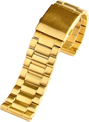 DZ7333 DZ4344 Watch large dial Men metal stainless steel watch band gold strap 24MM puff texture comedy 26MM 28MM Bracelet, Golden A For diesel 