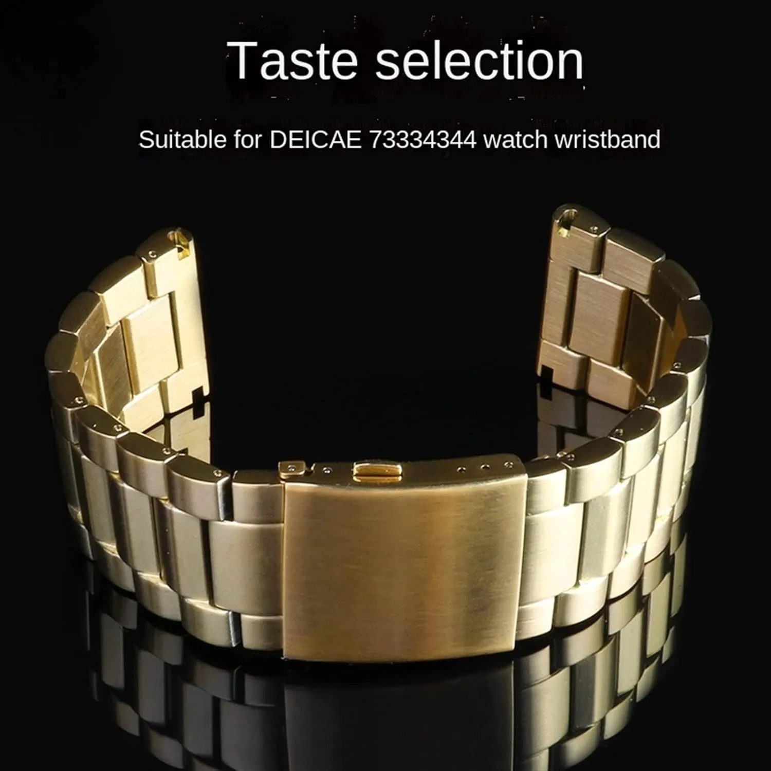 DZ7333 DZ4344 Watch large dial Men metal stainless steel watch band gold strap 24MM puff texture comedy 26MM 28MM Bracelet, Golden A For diesel 