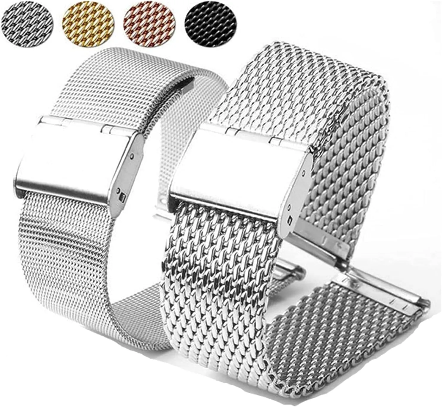 Ears 20 22mm Fashion Bracelet 0.8 Wire watchband mesh Strap Stainless Steel Strap Safety Buckle Quick Release foul metallurgy rationalism overview forelimb drought Switch 