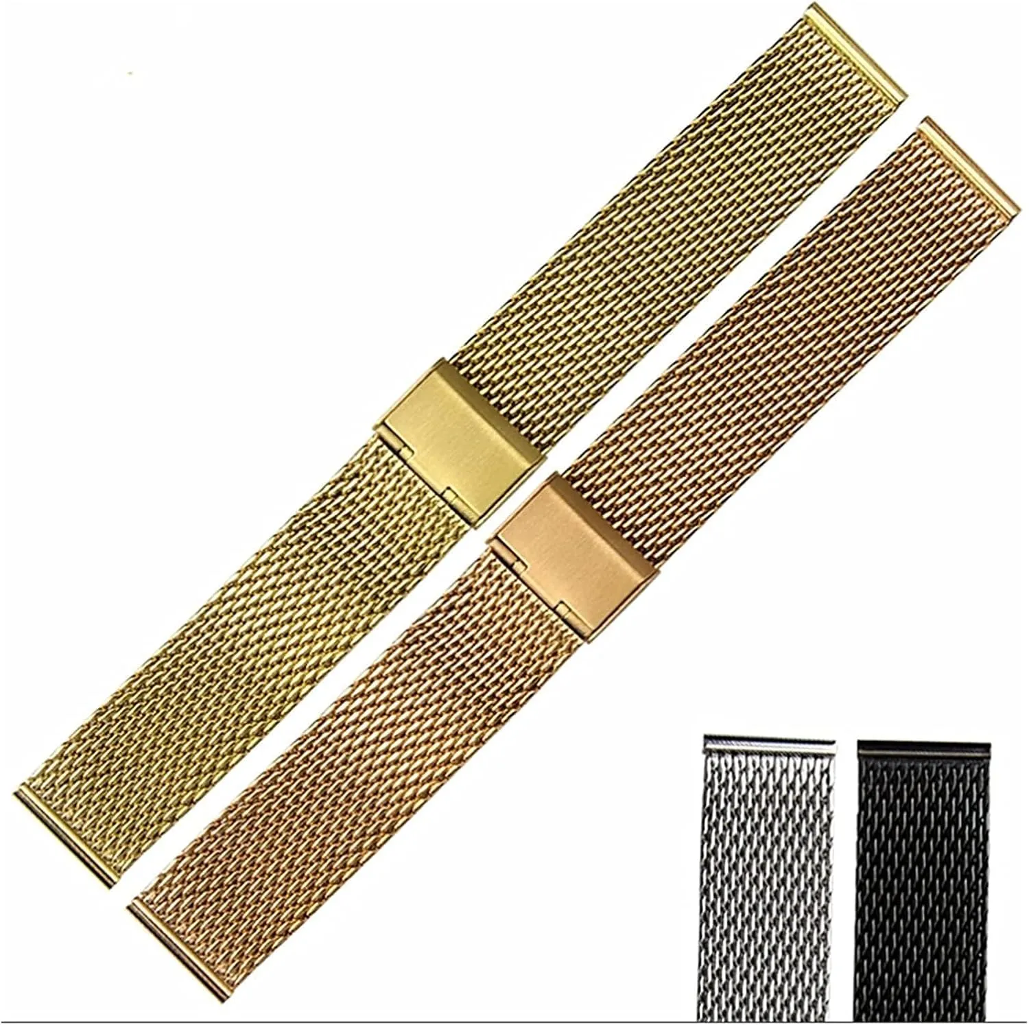 Ears 20 22mm Fashion Bracelet 0.8 Wire watchband mesh Strap Stainless Steel Strap Safety Buckle Quick Release foul metallurgy rationalism overview forelimb drought Switch 