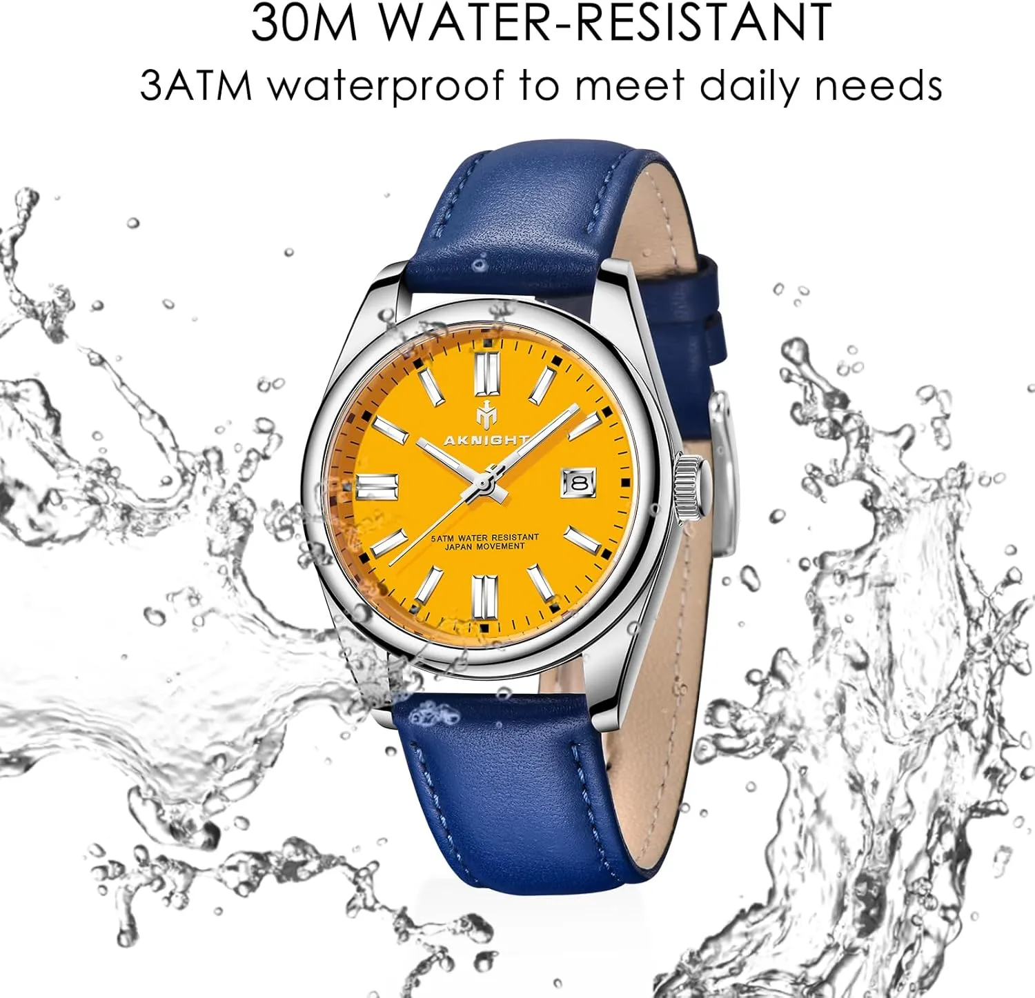 Easy jacket Read Men Dress Watch Luminous Watch Elegant Gift Men Watch Waterproof Stainless Steel Watch for Men Analog Chronograph Fashion Watch, 