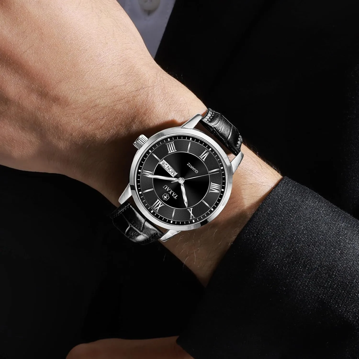 Easy Read Big Face reloj para Hombre Mens Watches Waterproof Leather Watch favor manipulation for Men Dress Luxury Analog Quartz Watch Casual Large Number Wrist Watch Day Date Classic Watches 