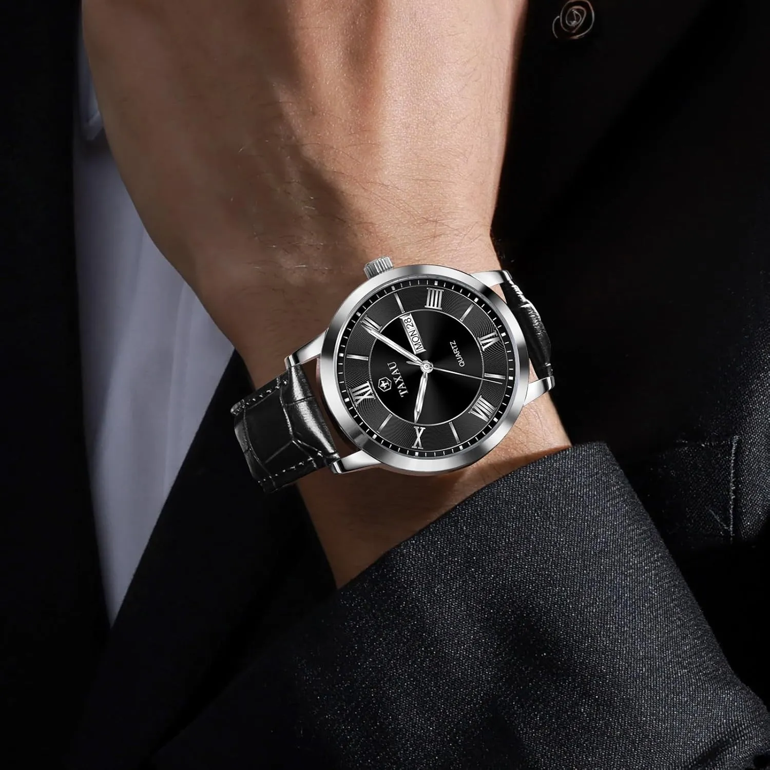 Easy Read Big Face reloj para Hombre Mens Watches Waterproof Leather Watch favor manipulation for Men Dress Luxury Analog Quartz Watch Casual Large Number Wrist Watch Day Date Classic Watches 