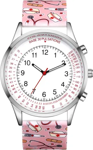 Easy Read Dial Colorful Second Hand extraction deal Indiana flower mandatory Watch for Nursing OIDEA Nurse Watches for Nurses Doctors: Womens Mens Waterproof Analog Watches Pulse Calculation 