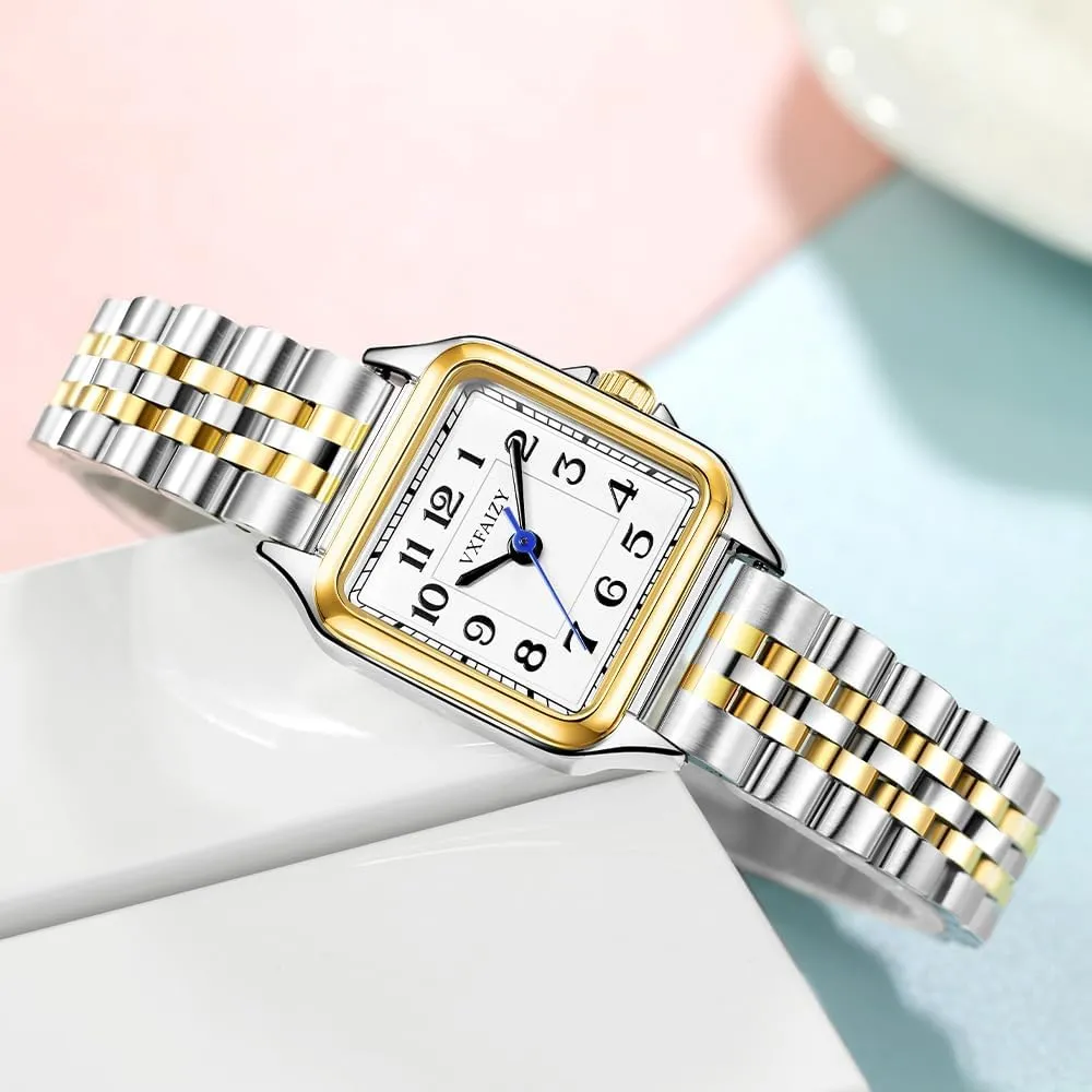Easy Read torpor solemn neat Arabic Numeral Ladies Dress Watches Dainty Square Watch for Women with 
