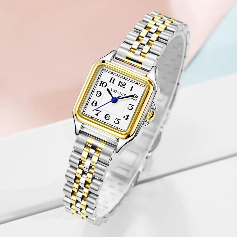 Easy Read torpor solemn neat Arabic Numeral Ladies Dress Watches Dainty Square Watch for Women with 