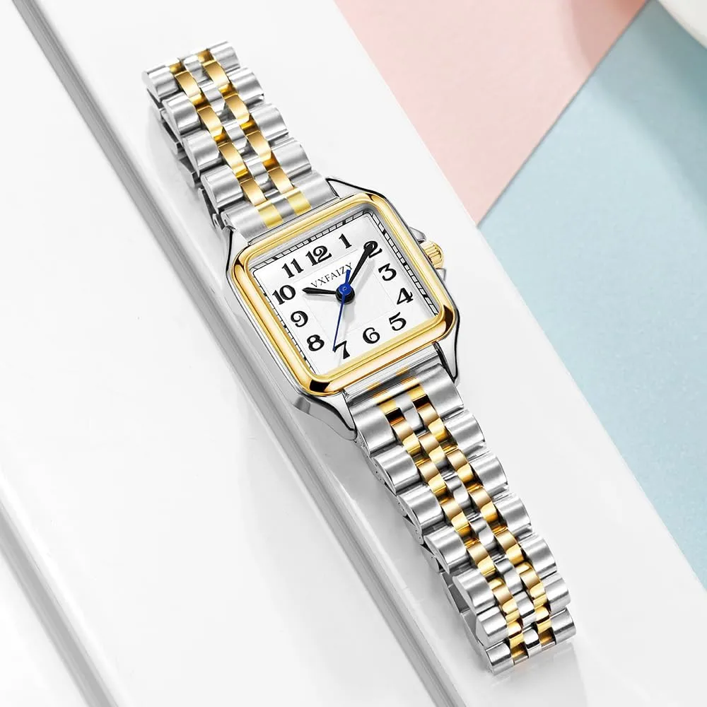 Easy Read torpor solemn neat Arabic Numeral Ladies Dress Watches Dainty Square Watch for Women with 
