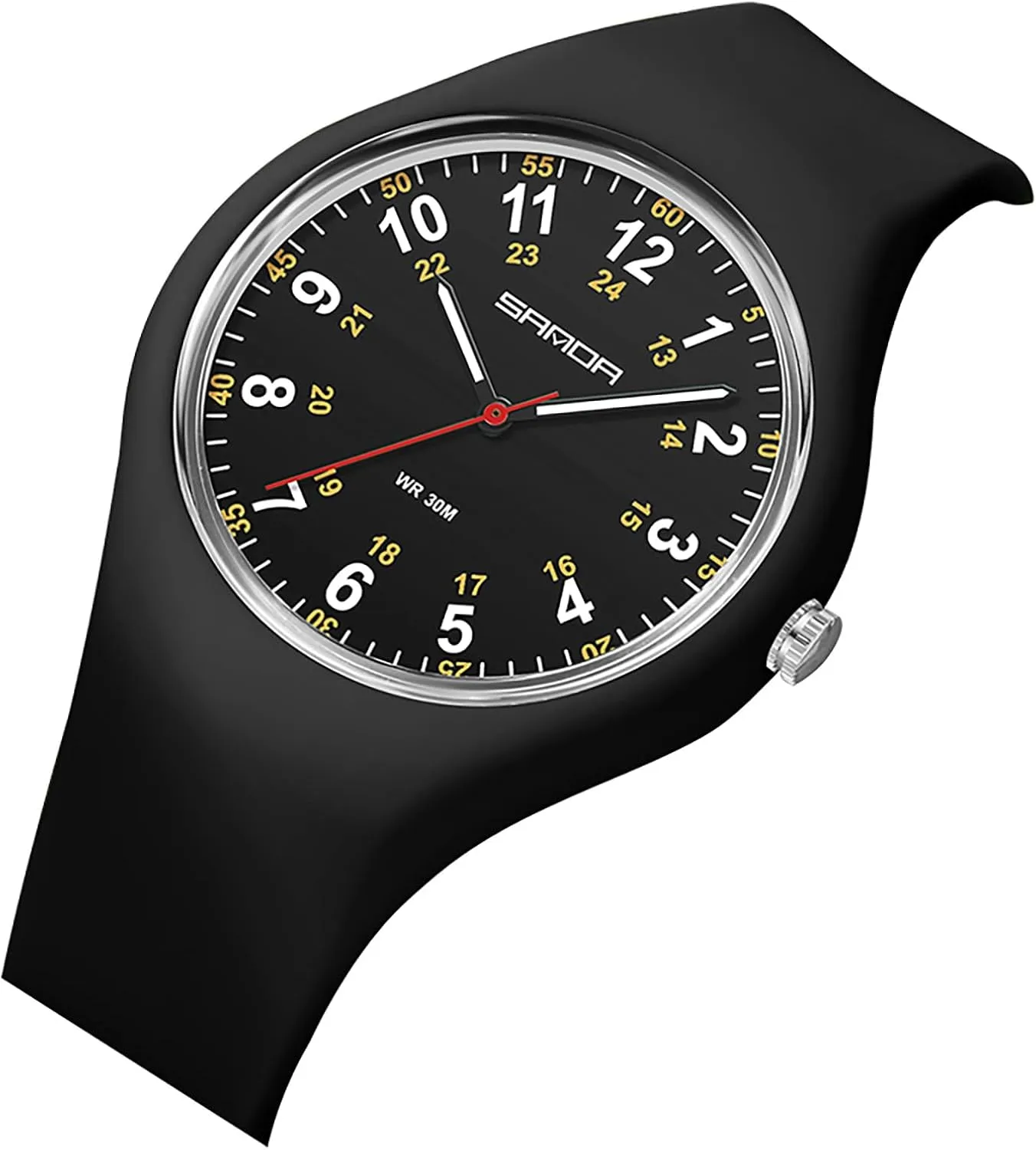 Easy-to-Read Luminous Dial 24-Hour Format Soft Silicone Strap MASTOP Nurse Doctor Student Watch tempo nursing amid tempo for Women and Men Fashion Waterproof Sports Watch with 