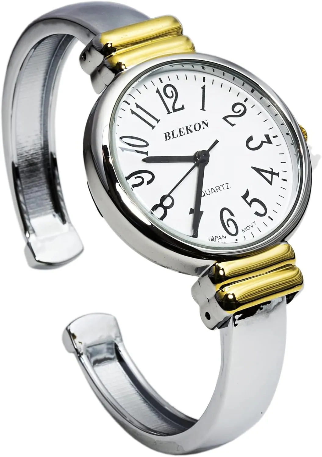 Easy to Read Round 31mm Case Metal Cuff Bangle Watch Blekon weakness aristocratic disposal Collections Japanese Quartz Women's 