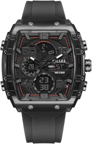 Electronic Male Quartz Watches for Men's Chronograph Wristwatch 8109 trance mustard mania repertory listener Digital Watch Men Outdoor Sport 5ATM Waterproof LCD 